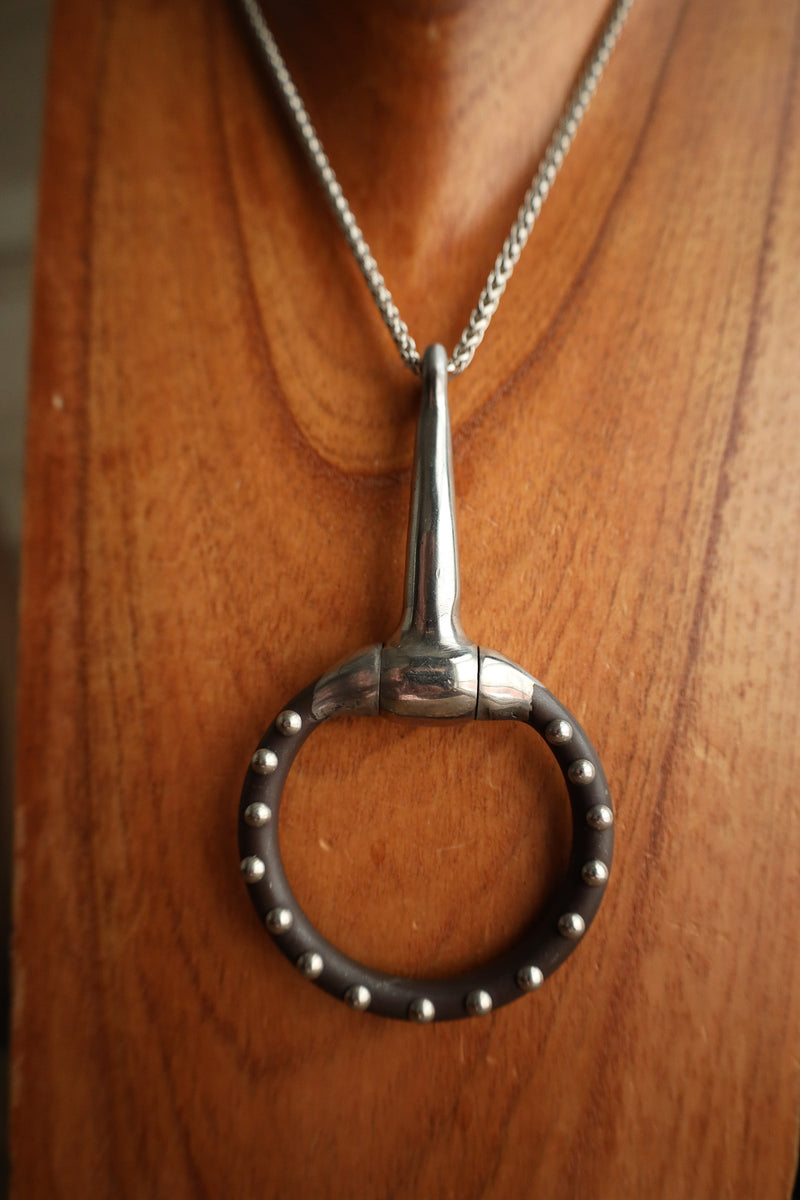 V2 Designs Pony Brown and Silver Studs Necklace
