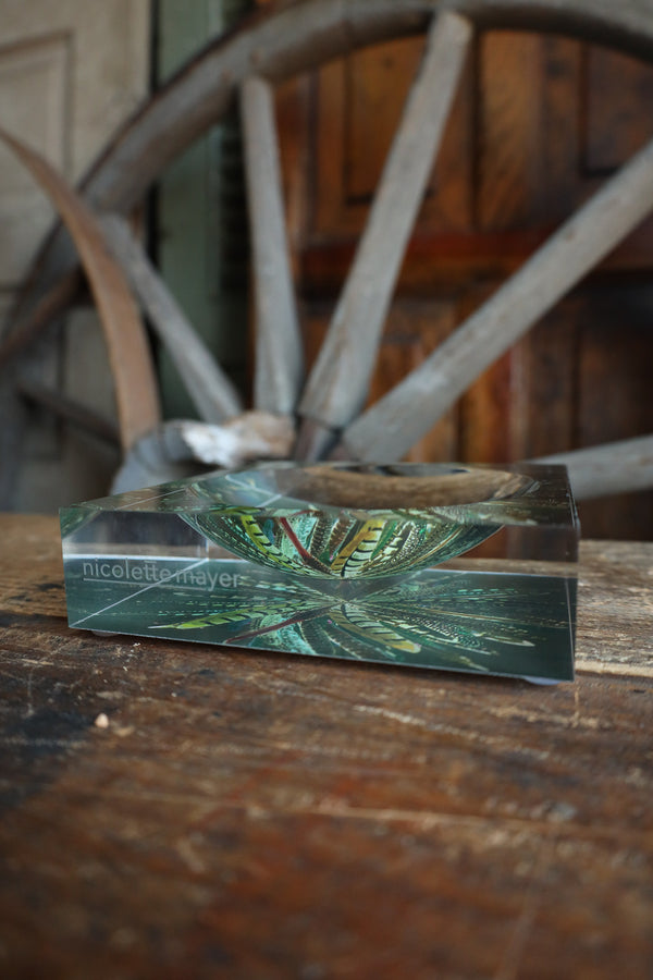 Nicolette Mayer Collection Pheasant Feathers Acrylic Candy Catchall Dish