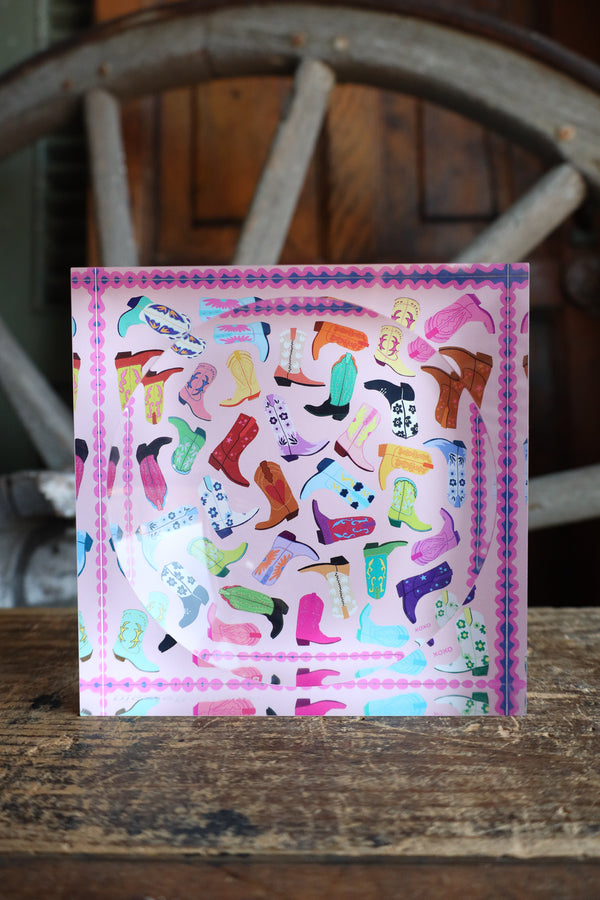 Nicolette Mayer Collection Cowboy Boot Love XOXO Acrylic Candy Catchall Dish
