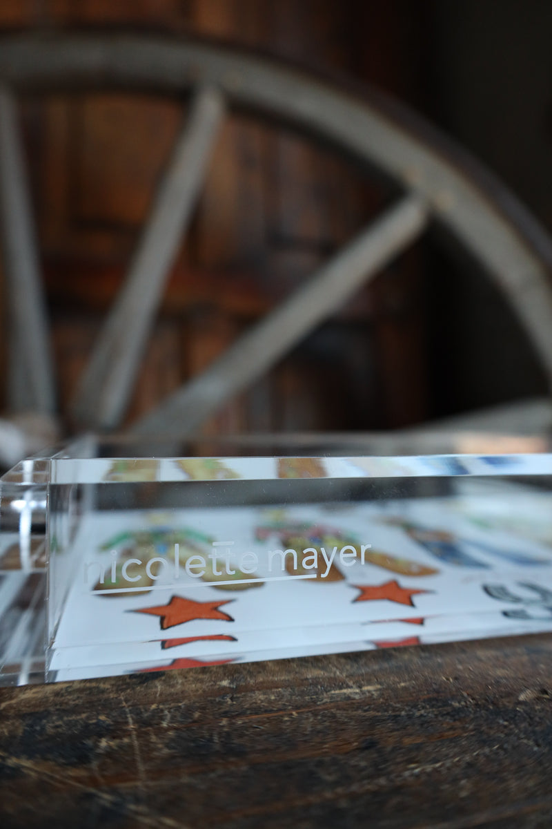 Nicolette Mayer Collection Paper Doll Chaps Acrylic Rectangle Decorative Tray