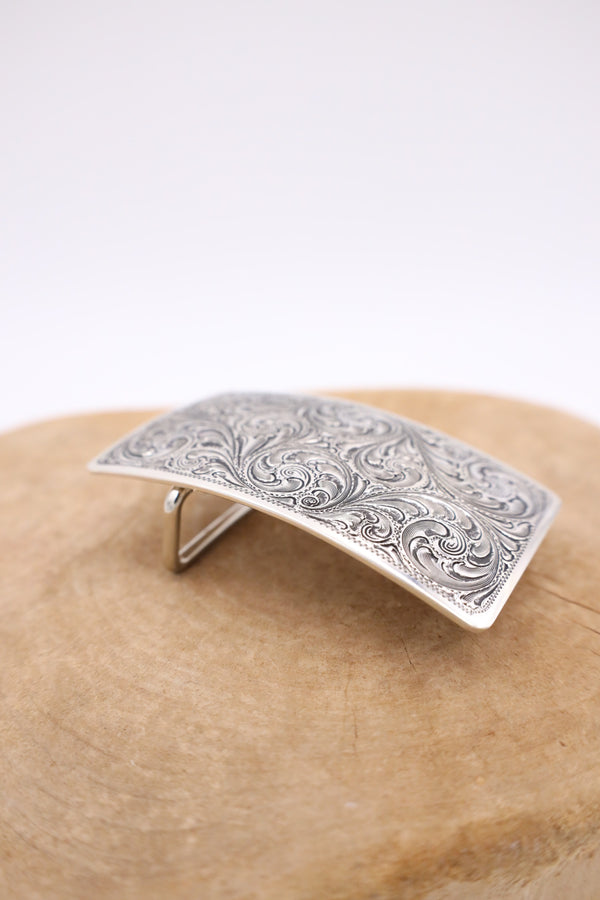 Sterling silver rectangle with antique finish belt buckle