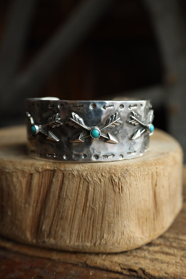 Richard Schmidt 3 Turquoise Cross Arrow 1" Cuff