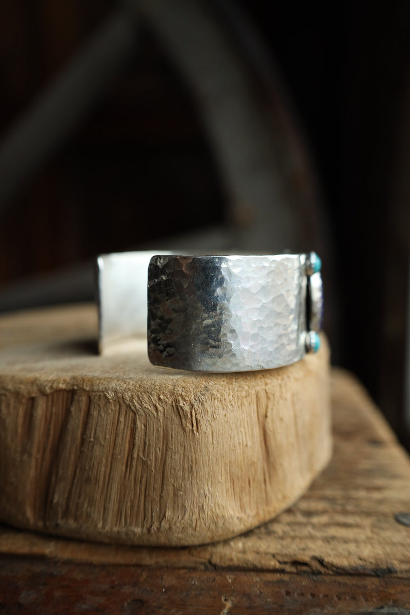 Richard Schmidt 3 Lapis Ovals 8 Turquoise Rounds 1" Cuff