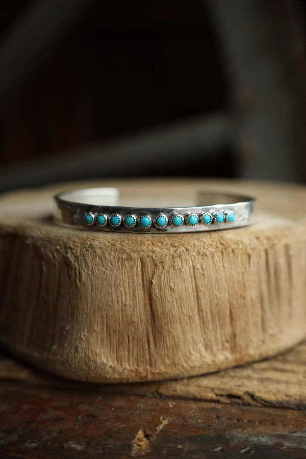 Richard Schmidt 11 Tiny Turquoise Dots Row 6MM Cuff