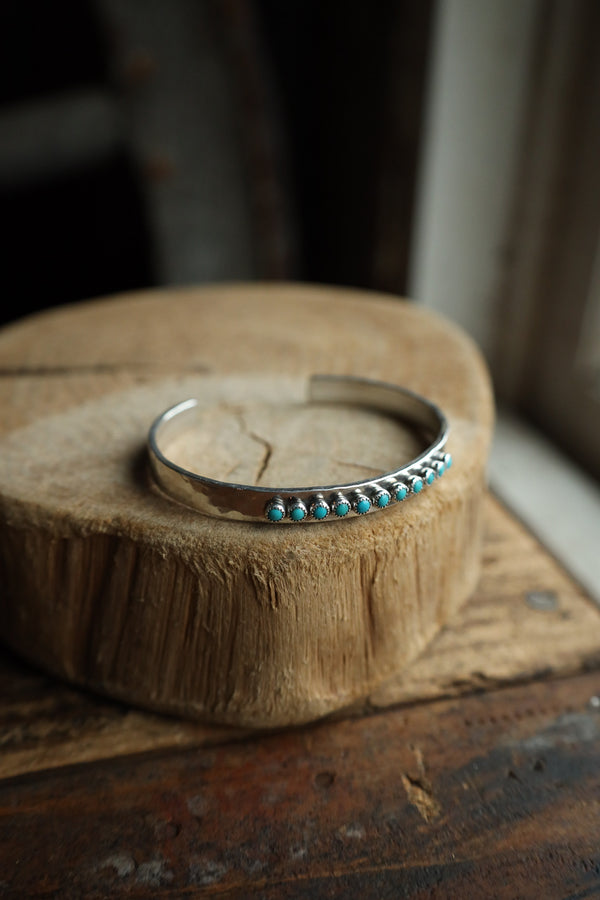 Richard Schmidt 11 Tiny Turquoise Dots Row 6MM Cuff