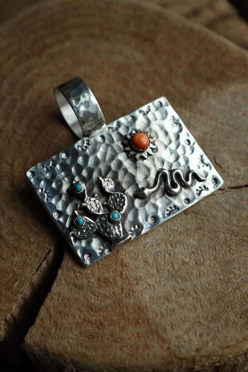 Richard Schmidt Prickly Pear Snake Spiny Oyster Sun Pendant