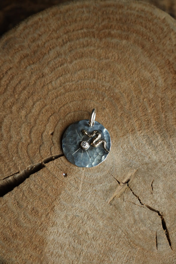 Richard Schmidt Gold Snake With Diamond Pendant