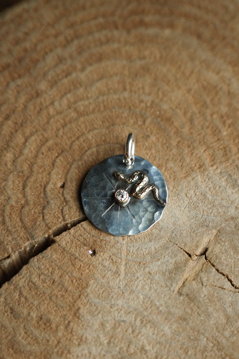 Richard Schmidt Gold Snake With Diamond Pendant