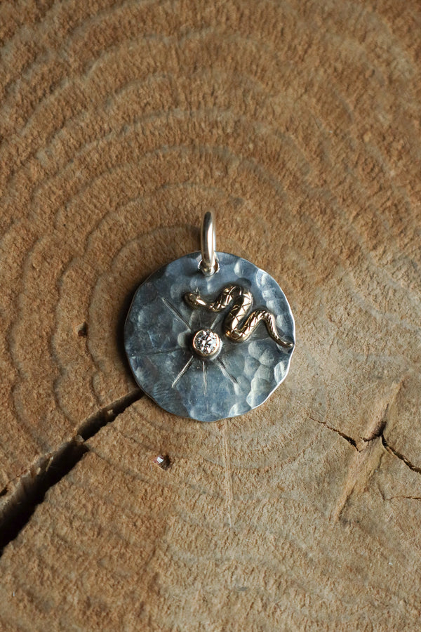 Richard Schmidt Gold Snake With Diamond Pendant