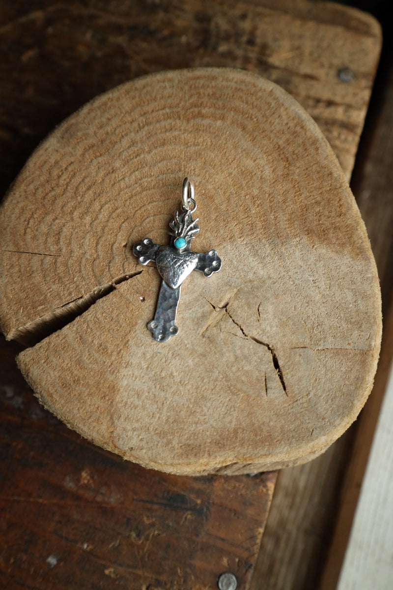 Richard Schmidt Cross Corazon Turquoise Dot Pendant