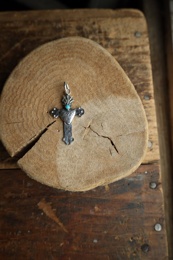 Richard Schmidt Cross Corazon Turquoise Dot Pendant