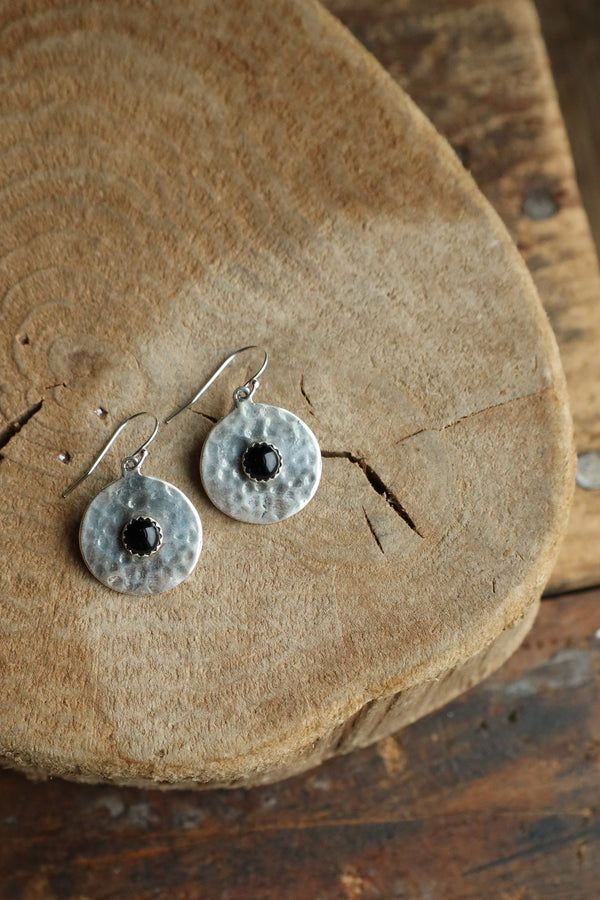 Richard Schmidt Small Round With Small Onyx Round Center Earring