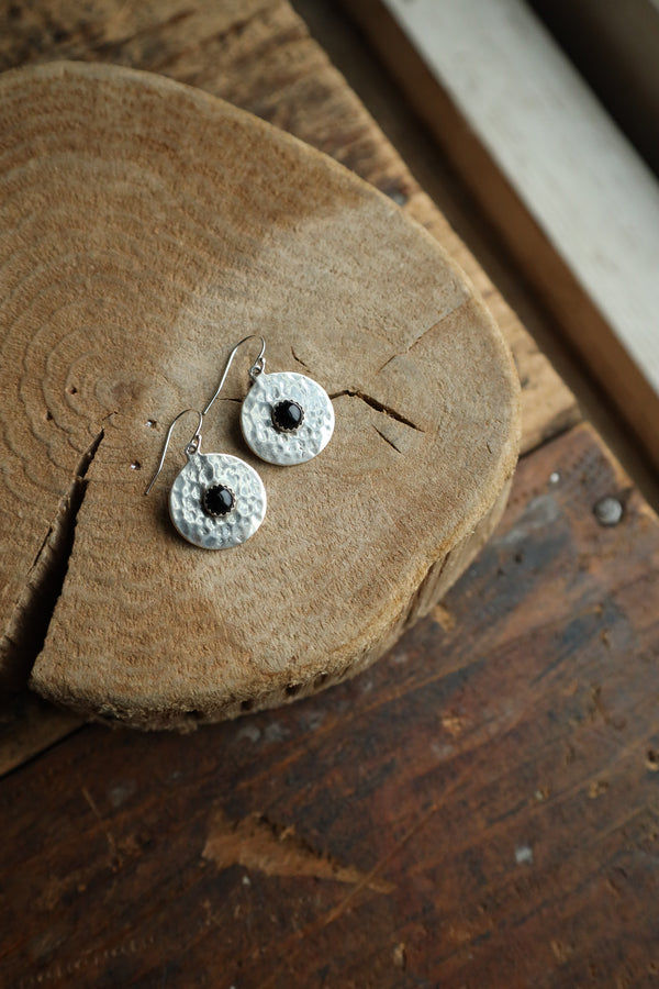 Richard Schmidt Small Round With Small Onyx Round Center Earring