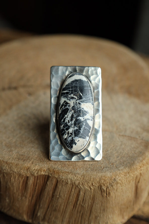 Richard Schmidt White Buffalo Oval Rectangle Ring- Size 6.5