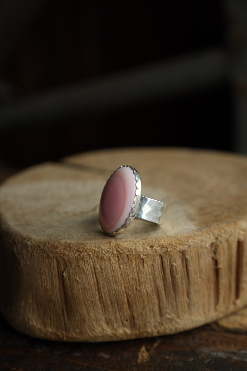 Richard Schmidt Pink Conc Oval Ring- Size 7