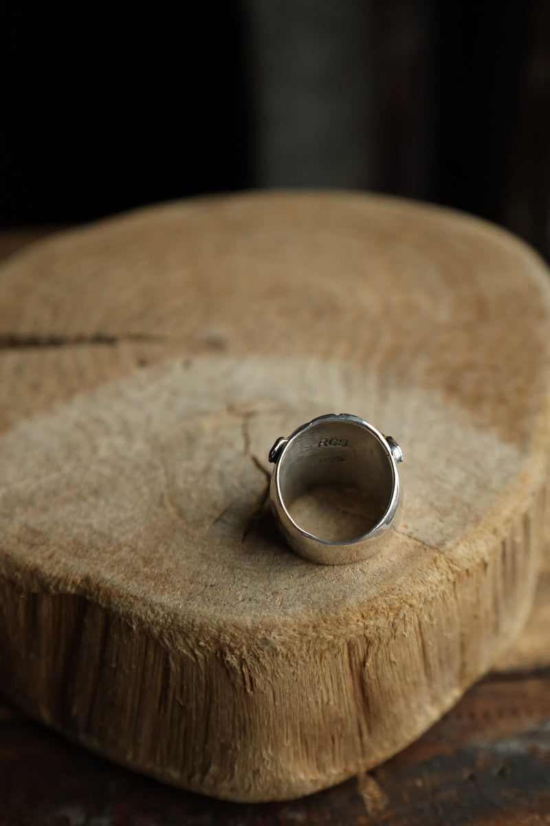 Richard Schmidt Gold Longhorn Skull Rays Ring- Size 7