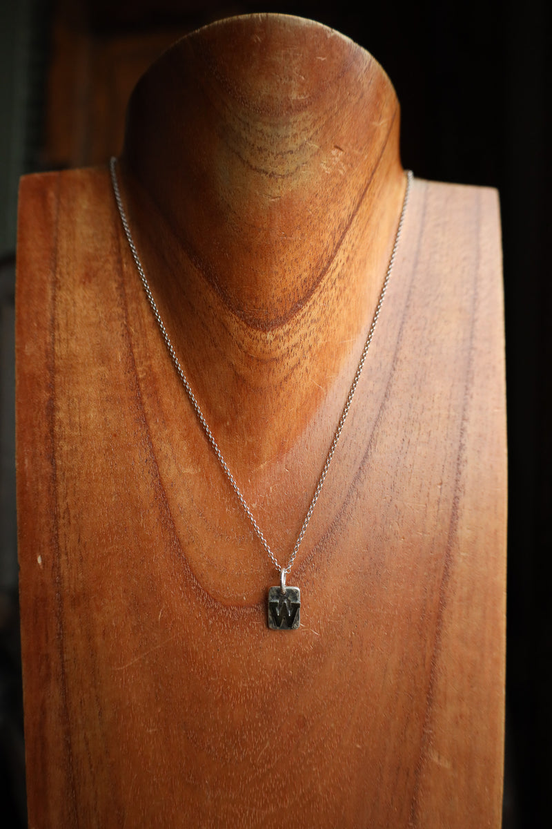 Richard Schmidt 18" Gold W Initial Necklace