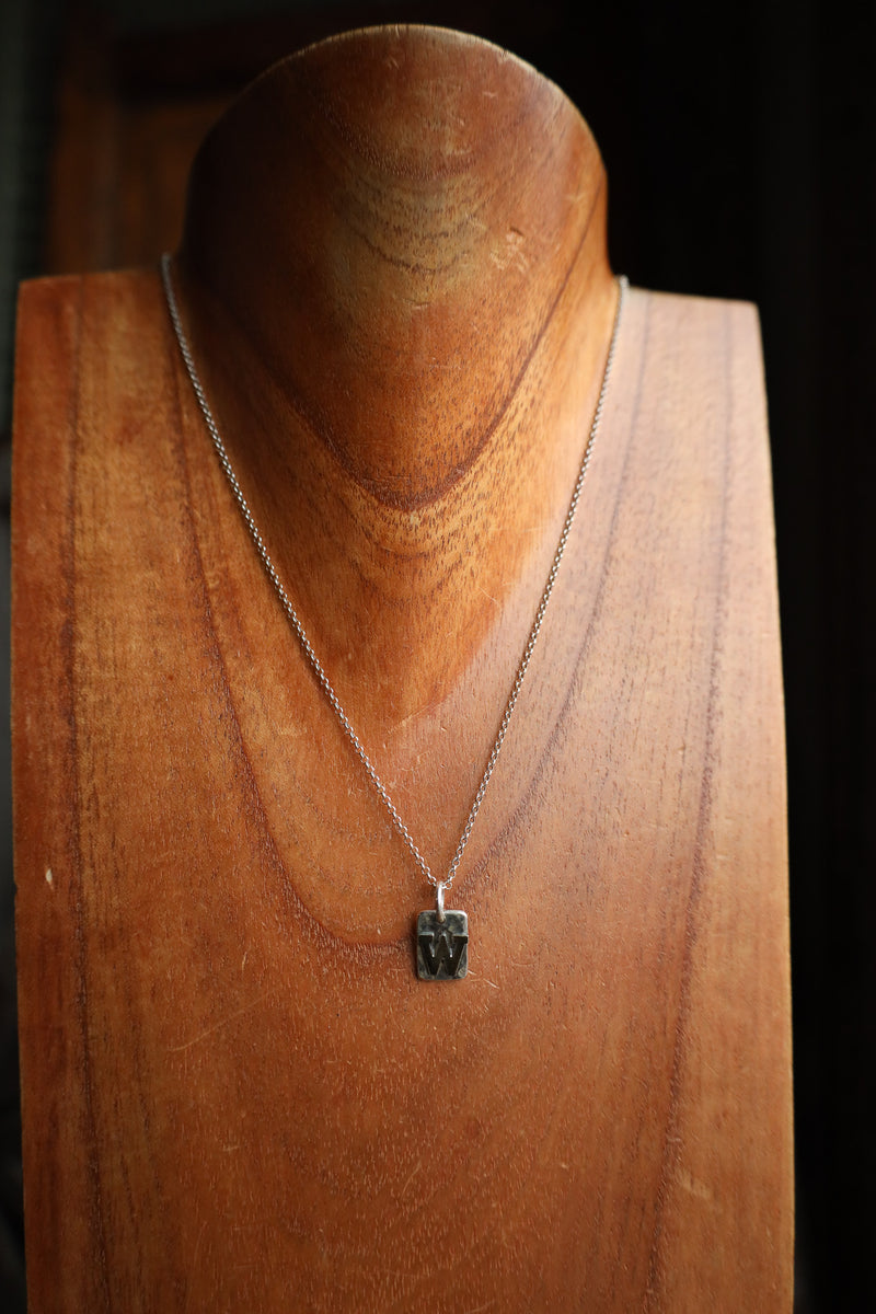 Richard Schmidt 18" Gold W Initial Necklace