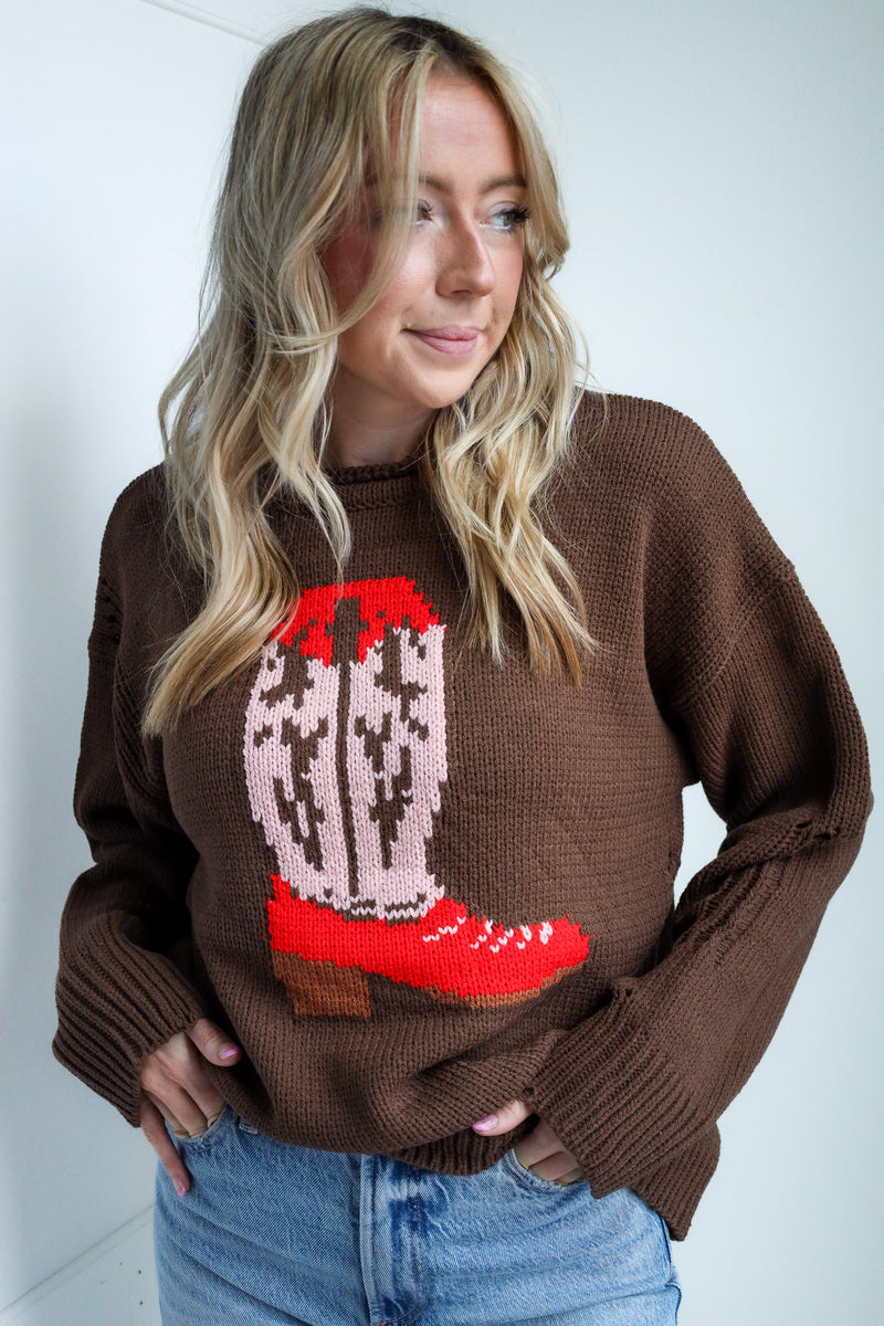 Eesome Western Boot Vintage Sweater