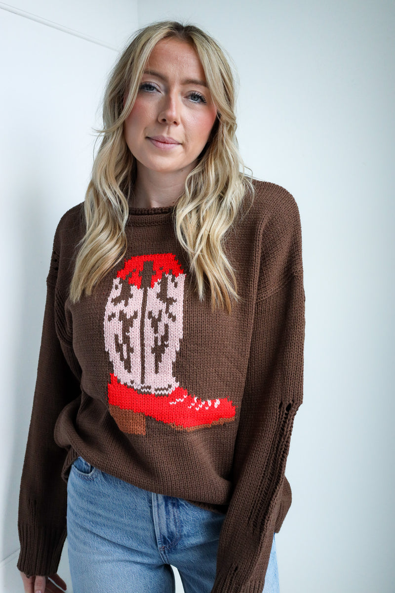 Eesome Western Boot Vintage Sweater