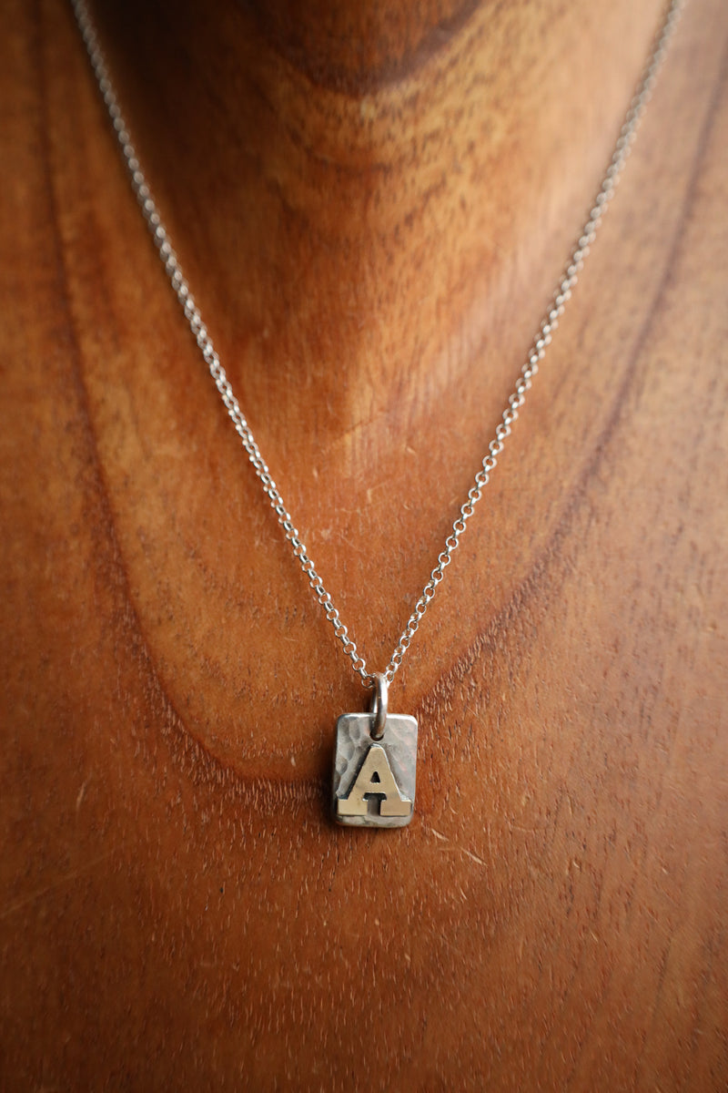 Richard Schmidt 18" Gold A Initial Necklace