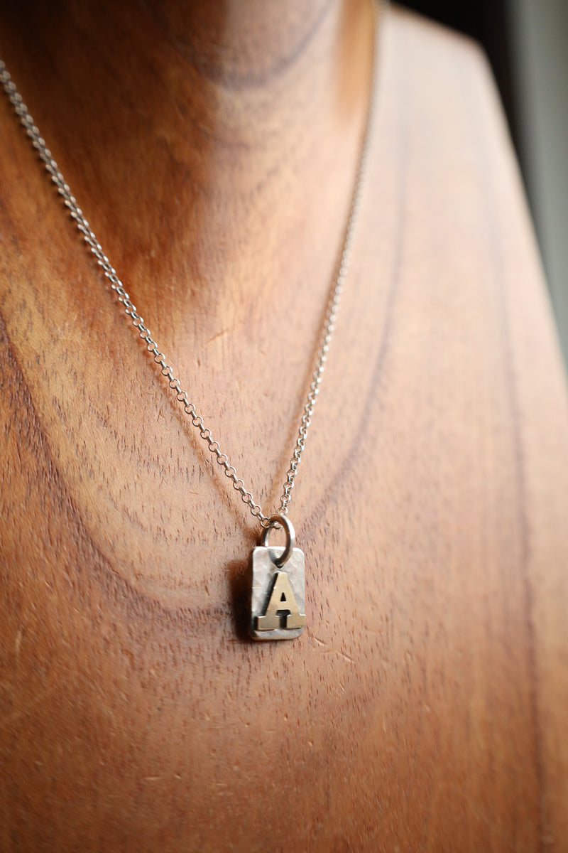 Richard Schmidt 18" Gold A Initial Necklace