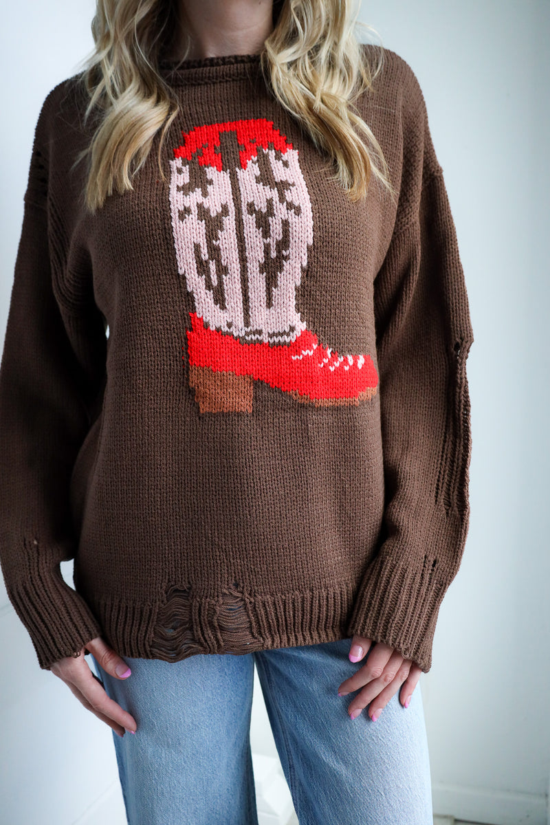 Eesome Western Boot Vintage Sweater