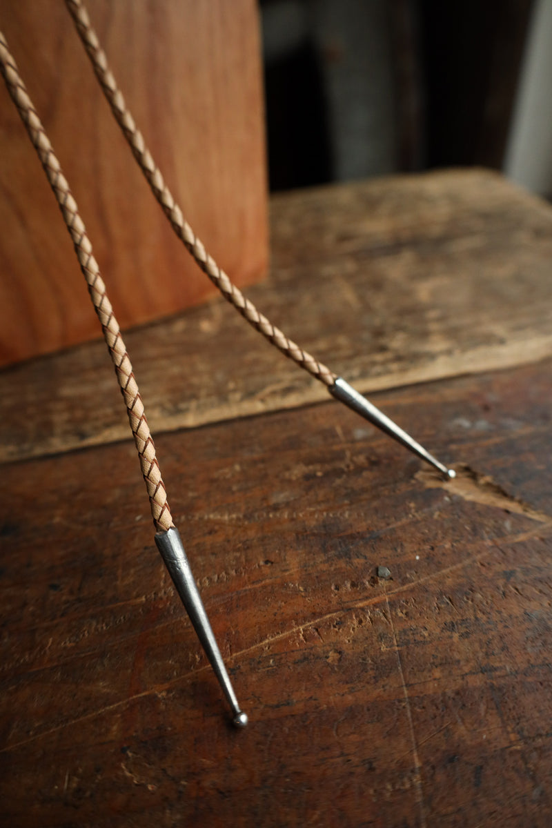 Richard Schmidt Prickly Pear Turquoise Tan Leather Bolo