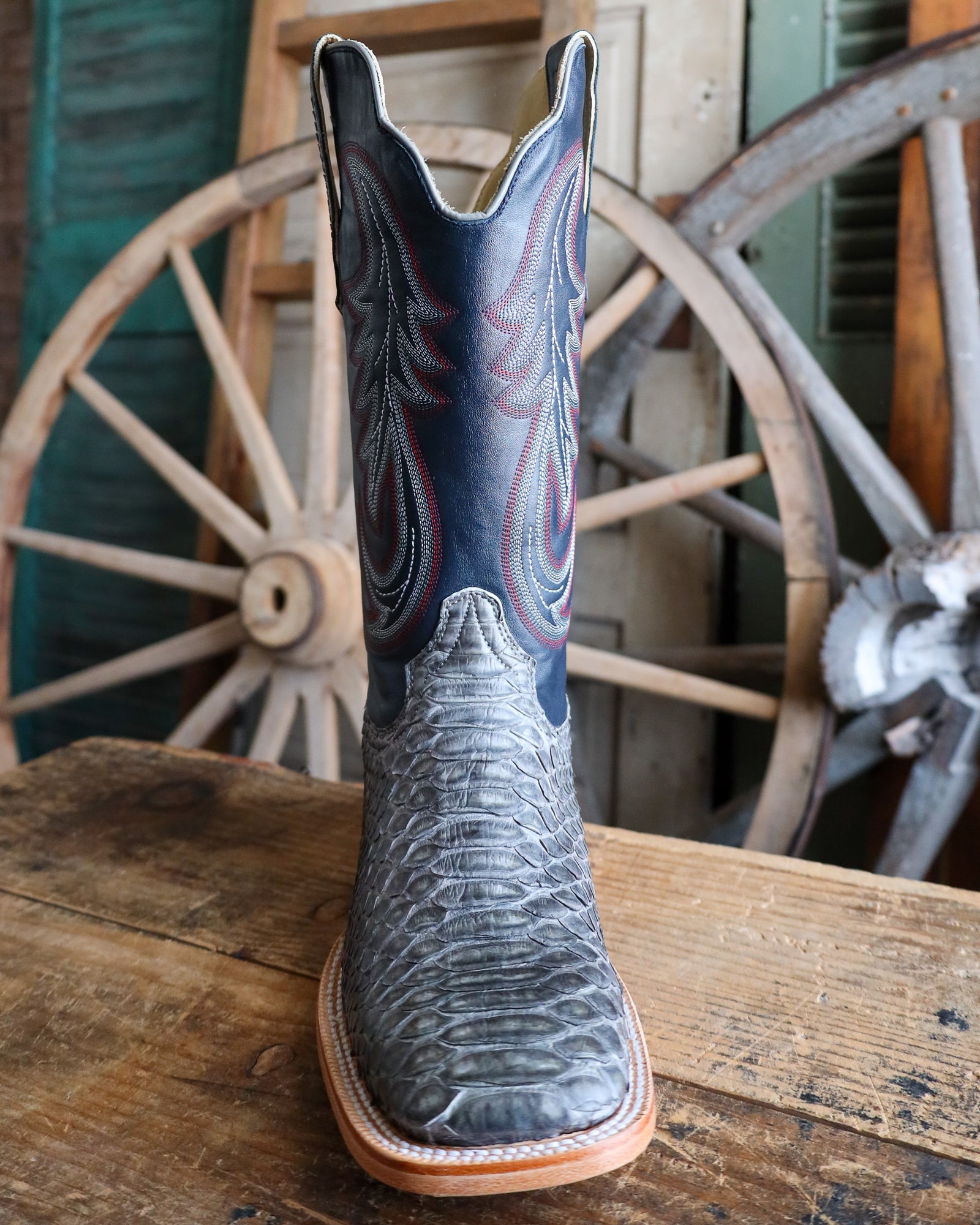 R. Watson Men's Python Wide Square 13″ Western Boot – Maverick