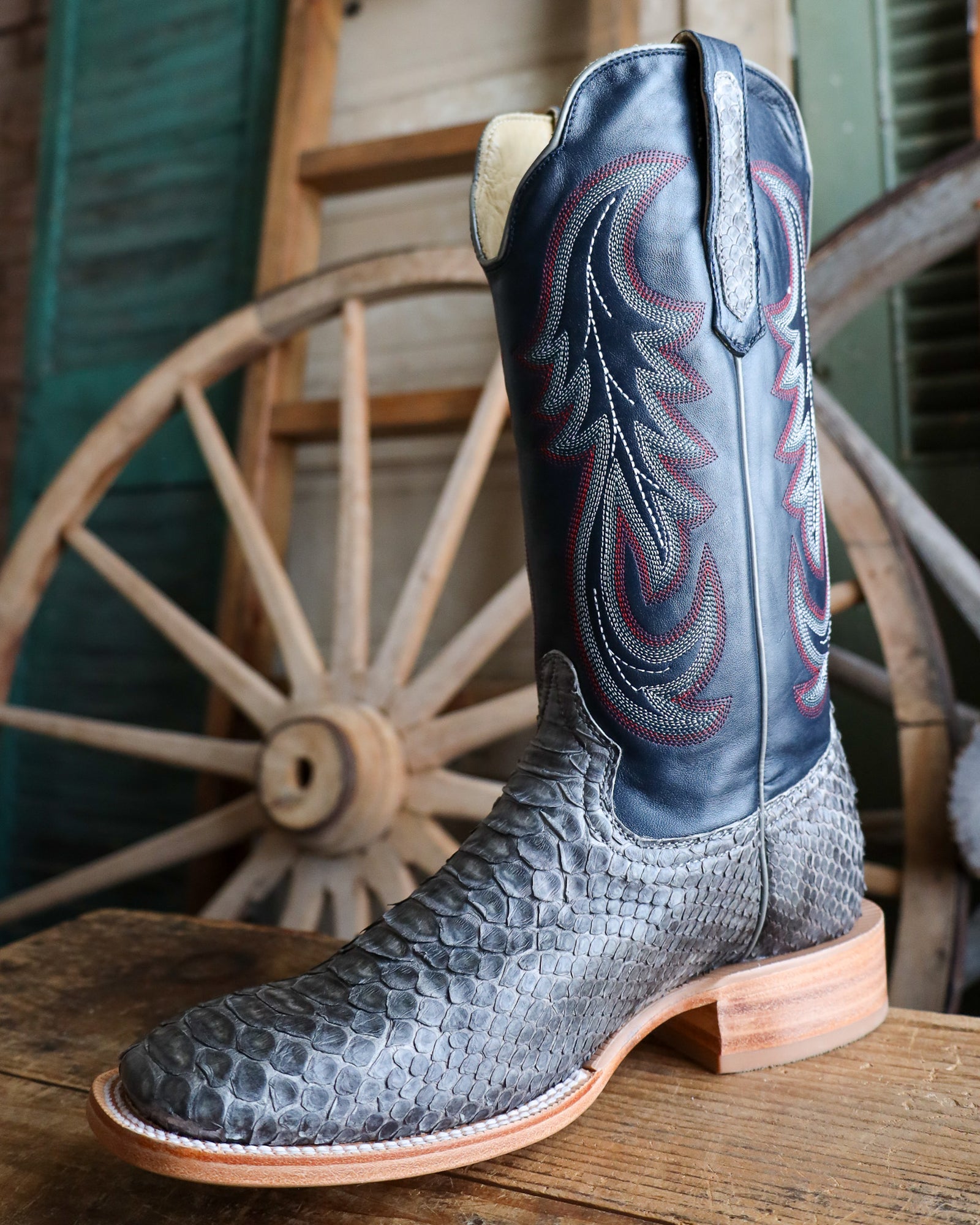 Watson Men's Python Wide Square 13″ Western Boot - Main Image