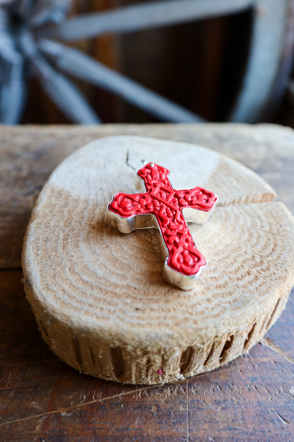 Coreen Cordova Red Cross Pendant