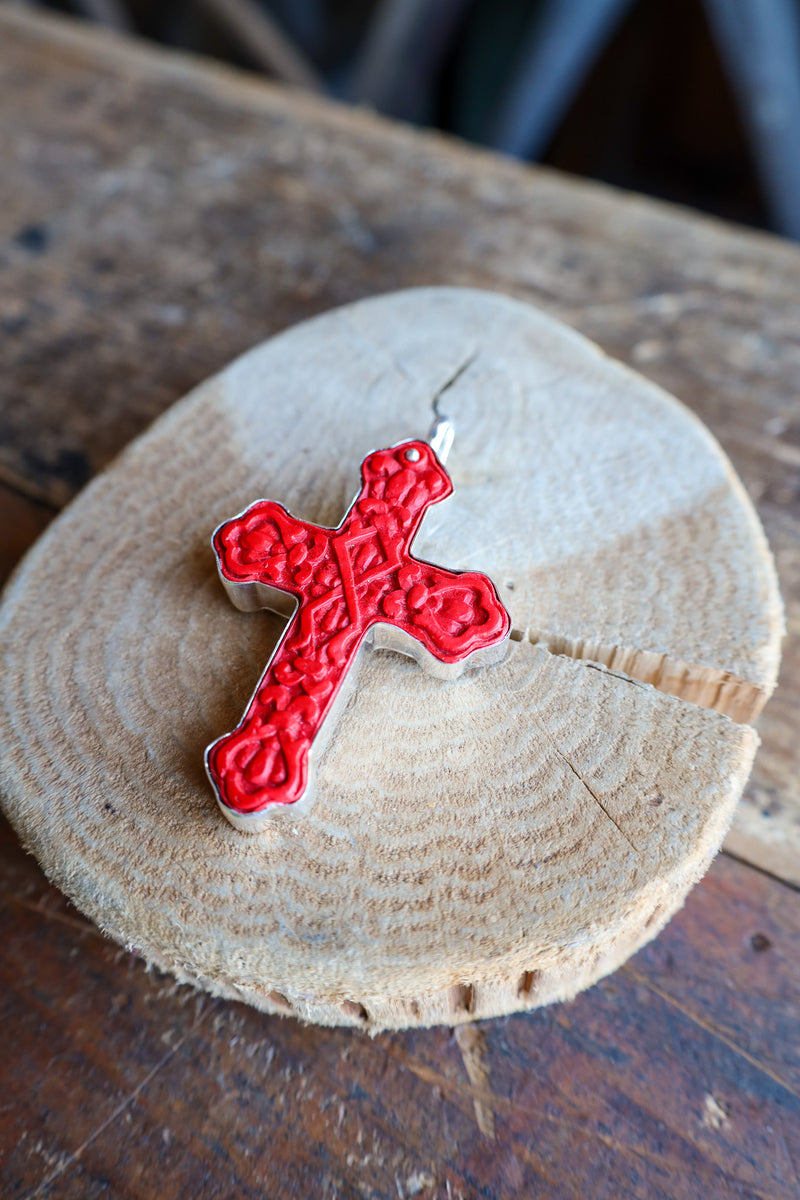 Coreen Cordova Red Cross Pendant