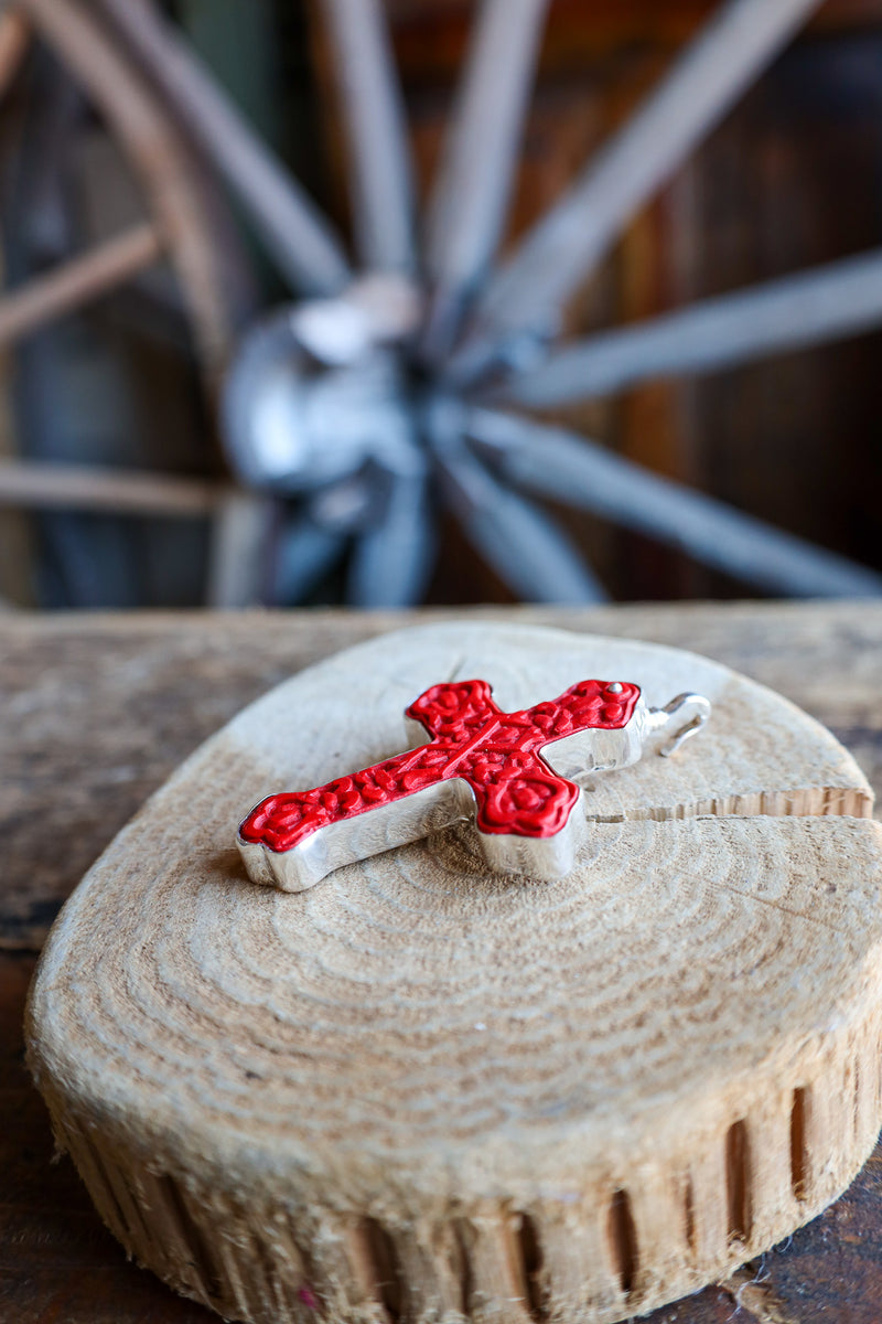 Coreen Cordova Red Cross Pendant