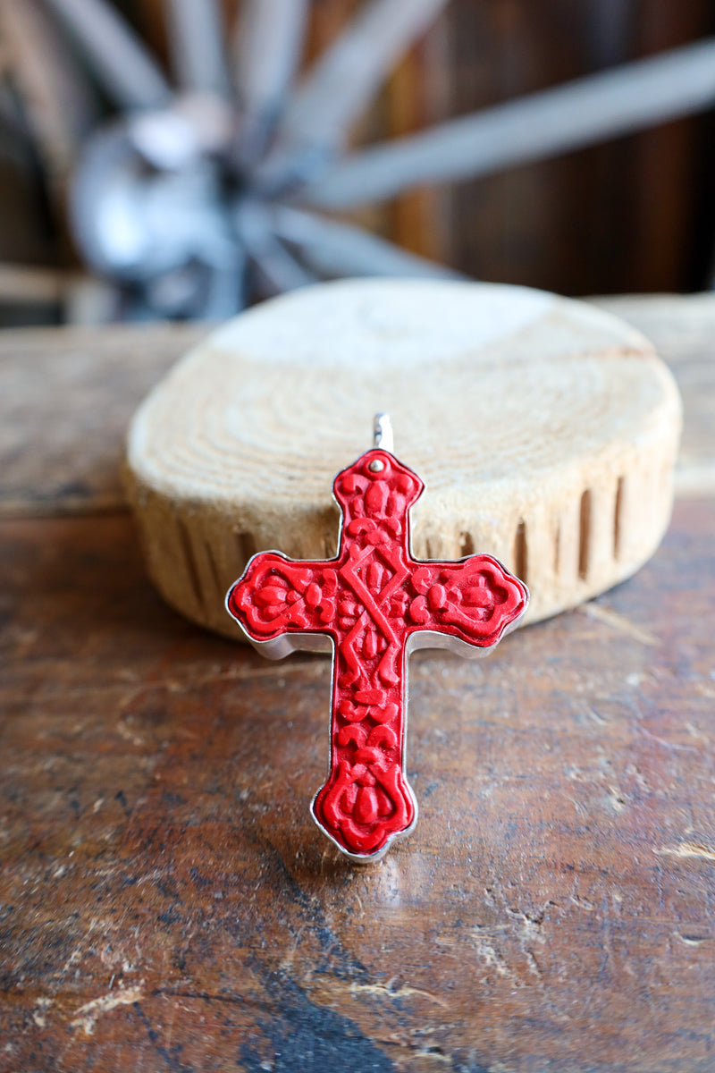 Coreen Cordova Red Cross Pendant