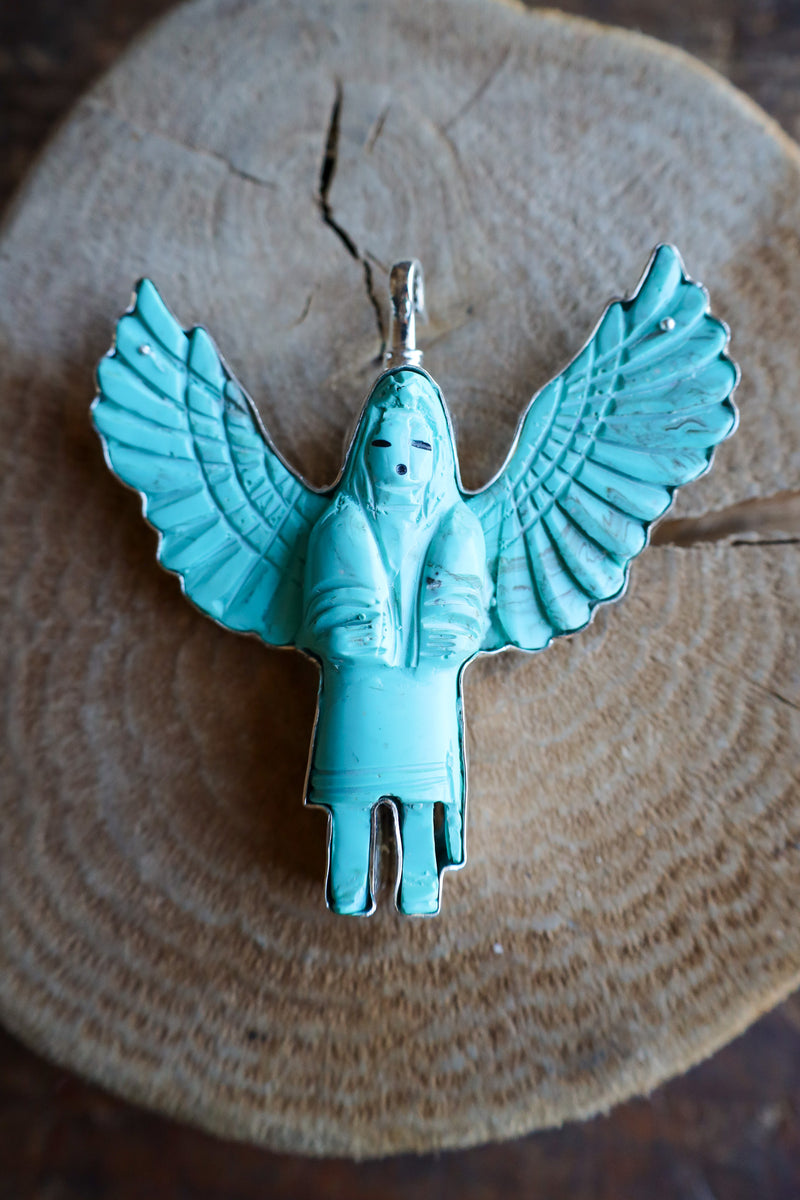 Coreen Cordova Turquoise Doll With Wings Pendant