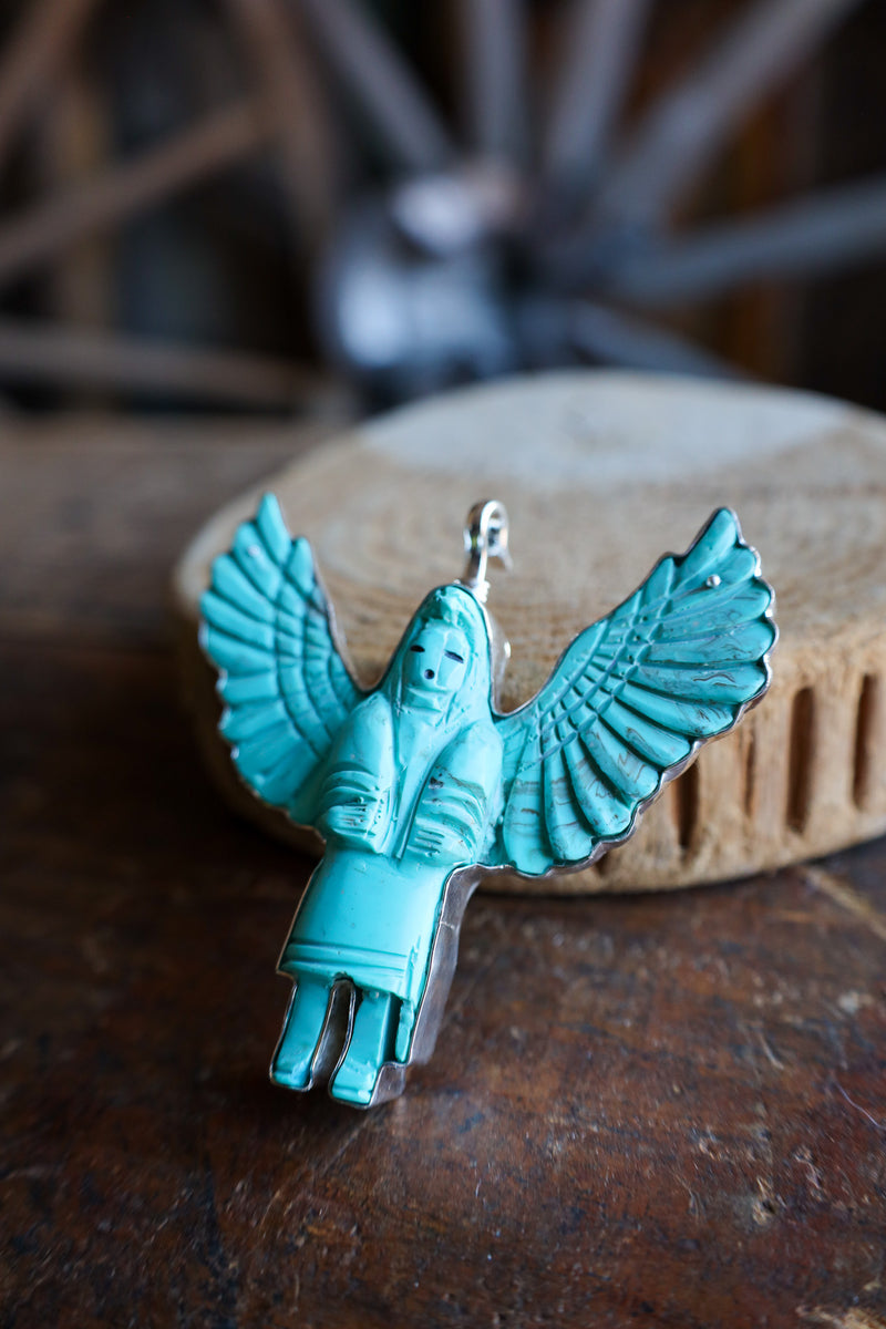 Coreen Cordova Turquoise Doll With Wings Pendant