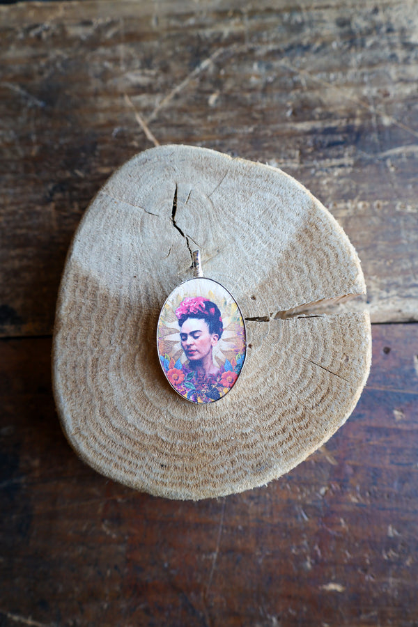 Coreen Cordova Frida With Flowers Pendant