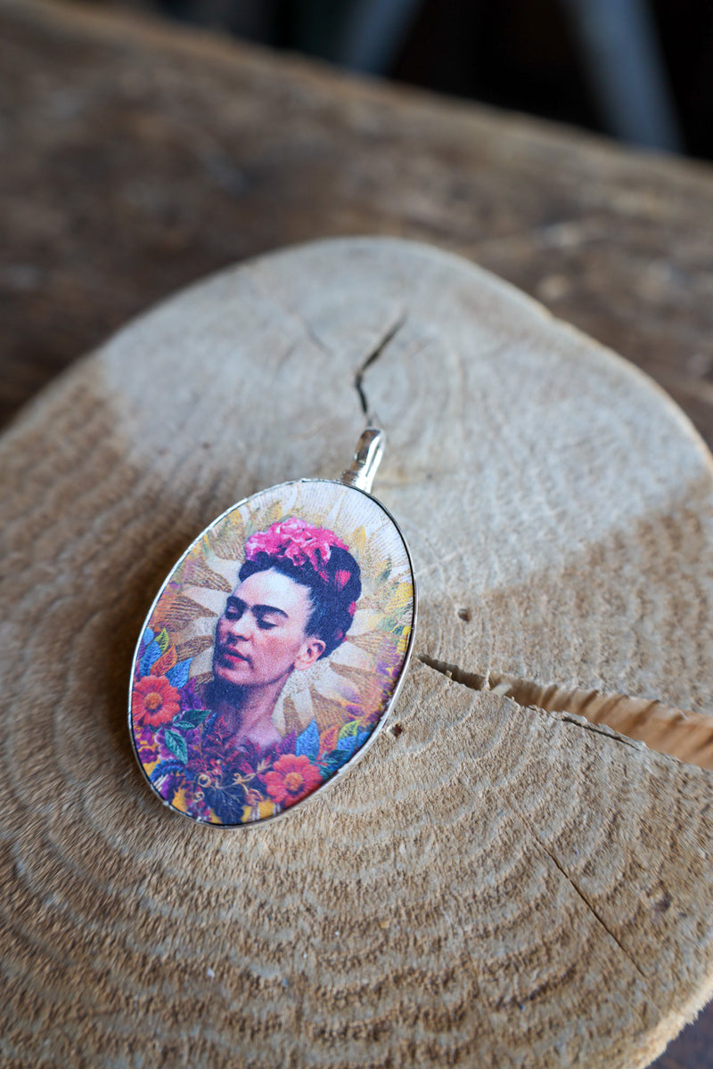 Coreen Cordova Frida With Flowers Pendant