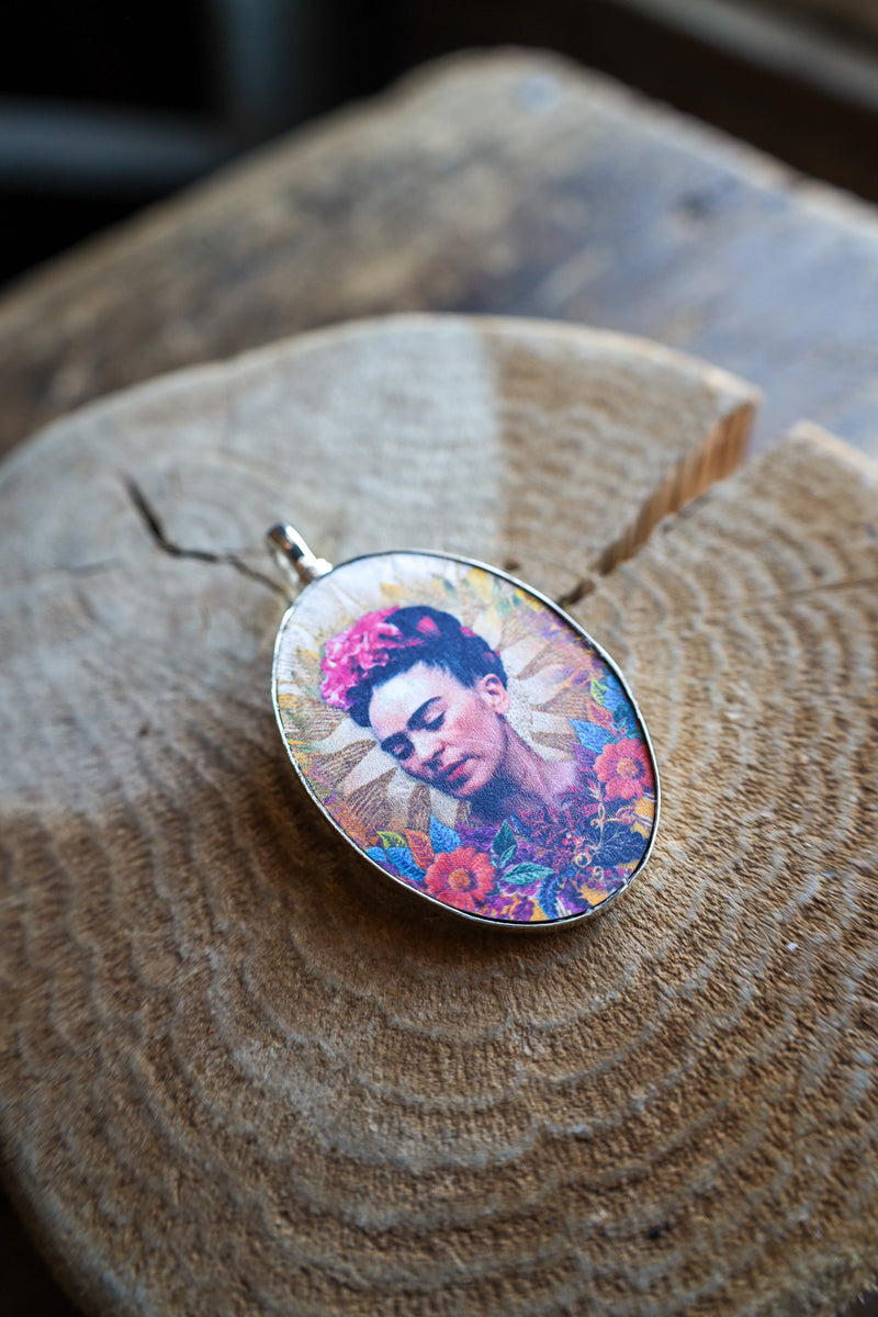 Coreen Cordova Frida With Flowers Pendant