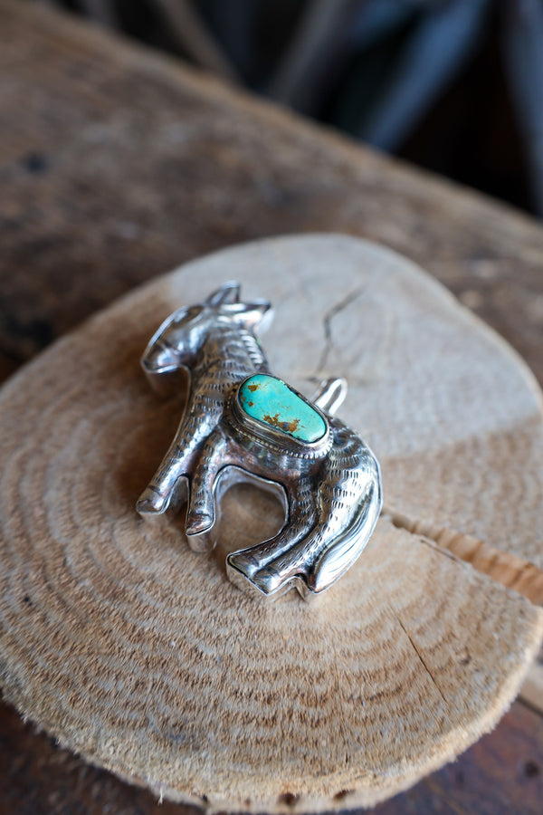 Coreen Cordova Donkey With Turquoise Pendant