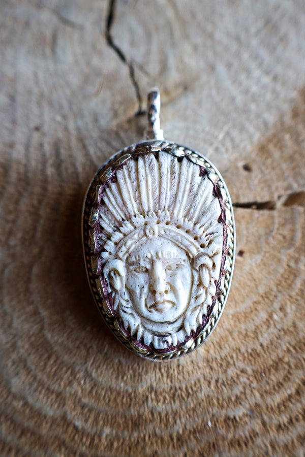 Coreen Cordova Native American Head Pendant