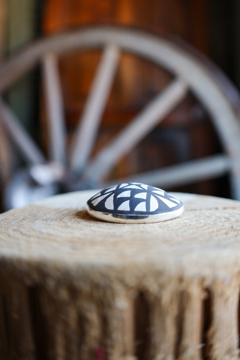 Coreen Cordova Black and White Round Pendant