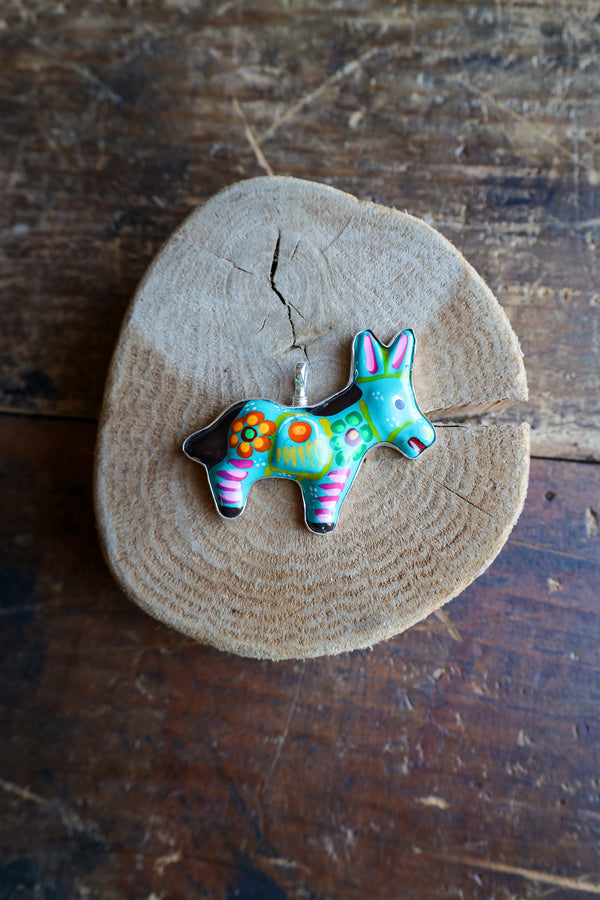 Coreen Cordova Teal Donkey Pendant