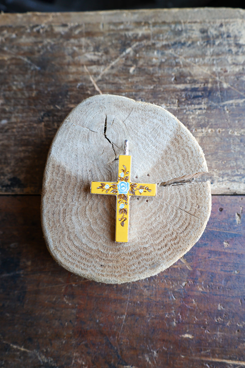 Coreen Cordova Yellow Cross Pendant