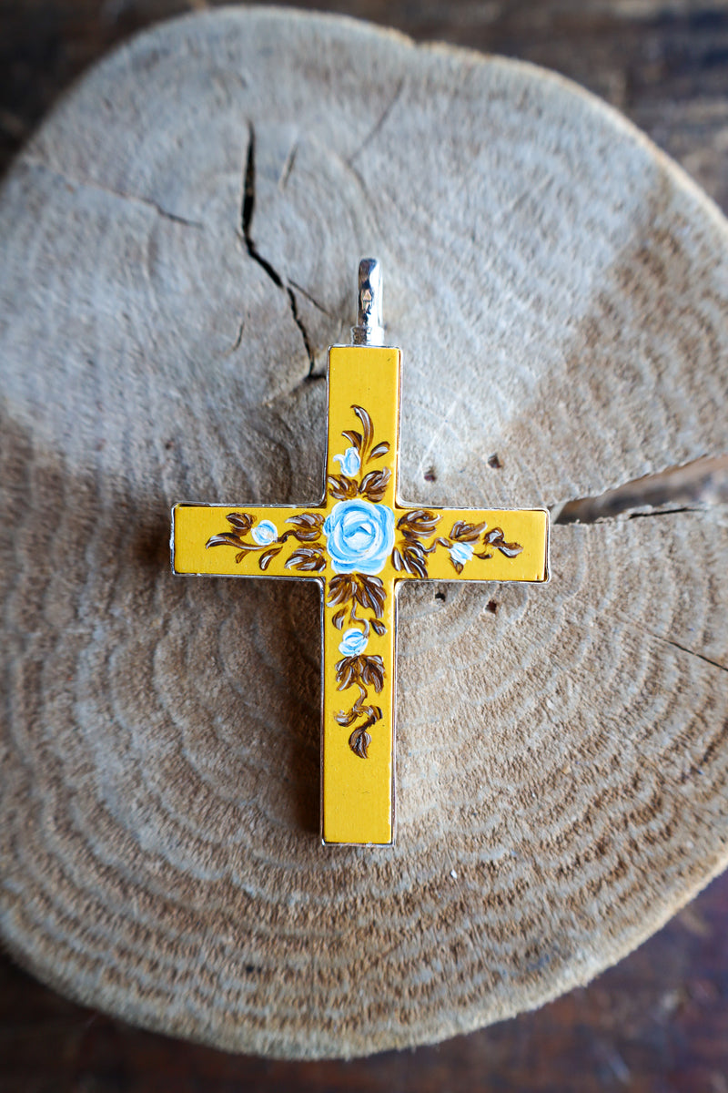 Coreen Cordova Yellow Cross Pendant