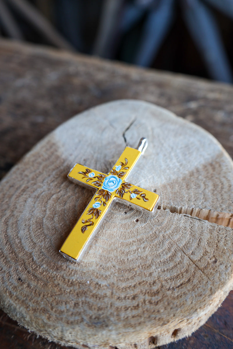 Coreen Cordova Yellow Cross Pendant