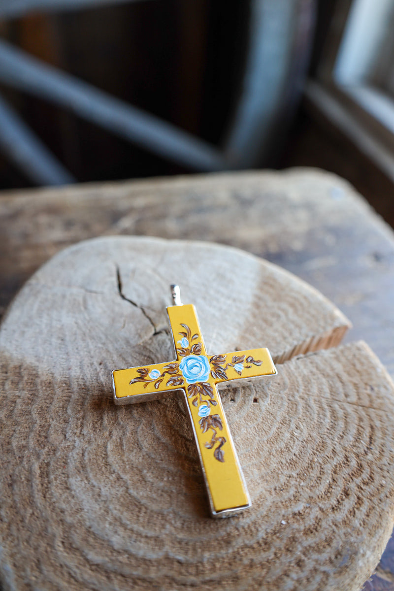 Coreen Cordova Yellow Cross Pendant