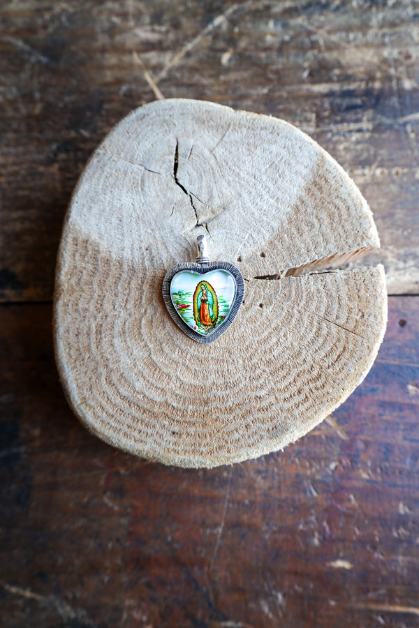 Coreen Cordova Heart With Lady Of Guadalupe Pendant