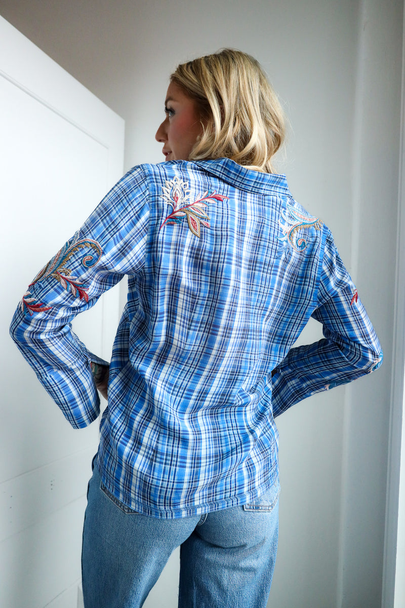 Johnny Was Alexa Vintage Button Down Blouse