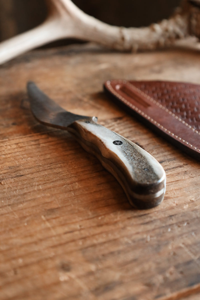 EXOTIC TEXAS KNIVES ELK HORN CUT-N-UP KNIFE